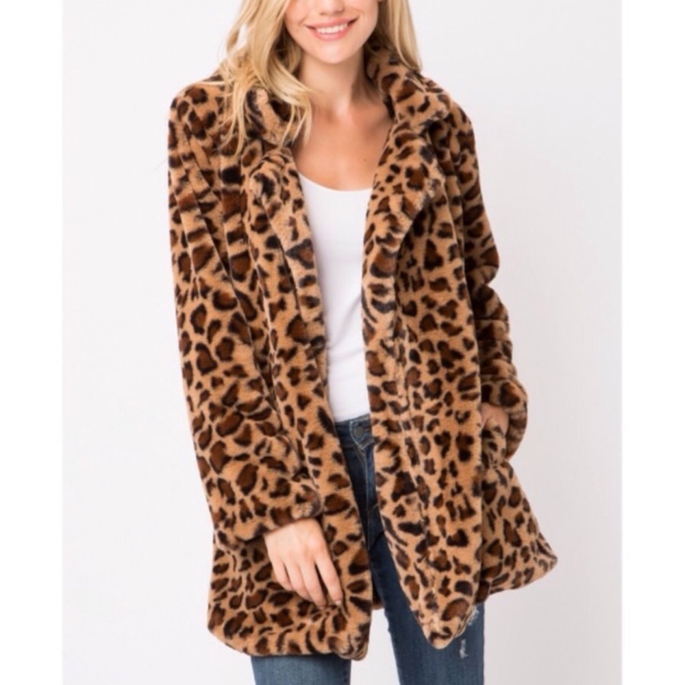 LEOPARD TEDDY COAT SIZE XL - Picture 2 of 4